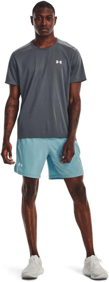 image:imageUnder Armour Mens Launch Stretch Woven 2in1 Shorts400 Still Water Still Water Reflective