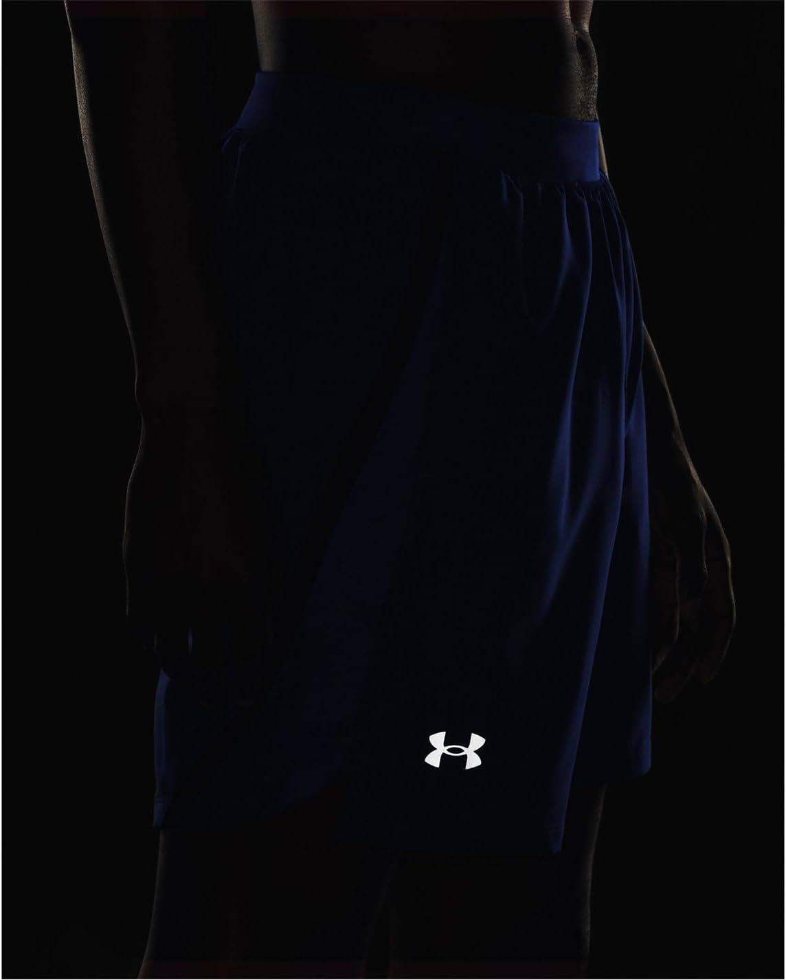 image:imageUnder Armour Mens Launch Stretch Woven 2in1 Shorts401 Team Royal Black Reflective