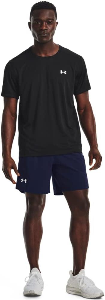 image:imageUnder Armour Mens Launch Stretch Woven 2in1 Shorts410 Midnight Navy Black Reflective