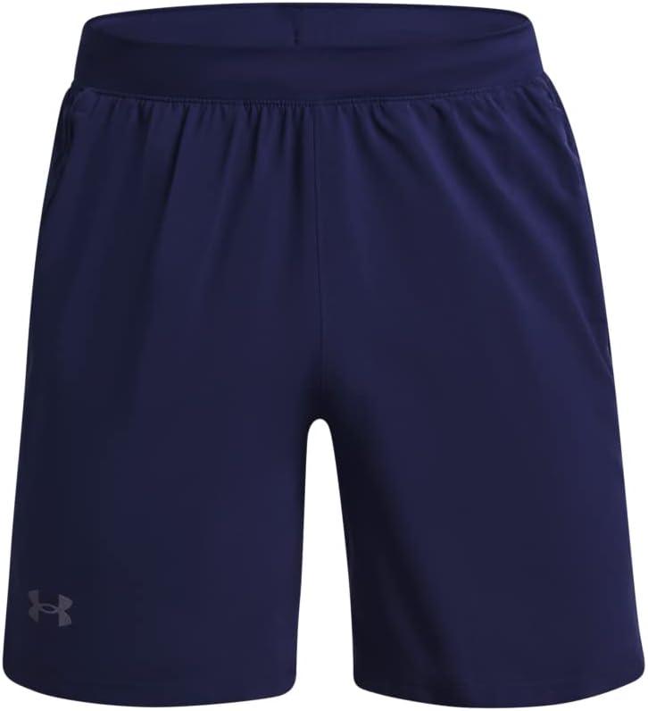 image:imageUnder Armour Mens Launch Stretch Woven 2in1 Shorts410 Midnight Navy Black Reflective