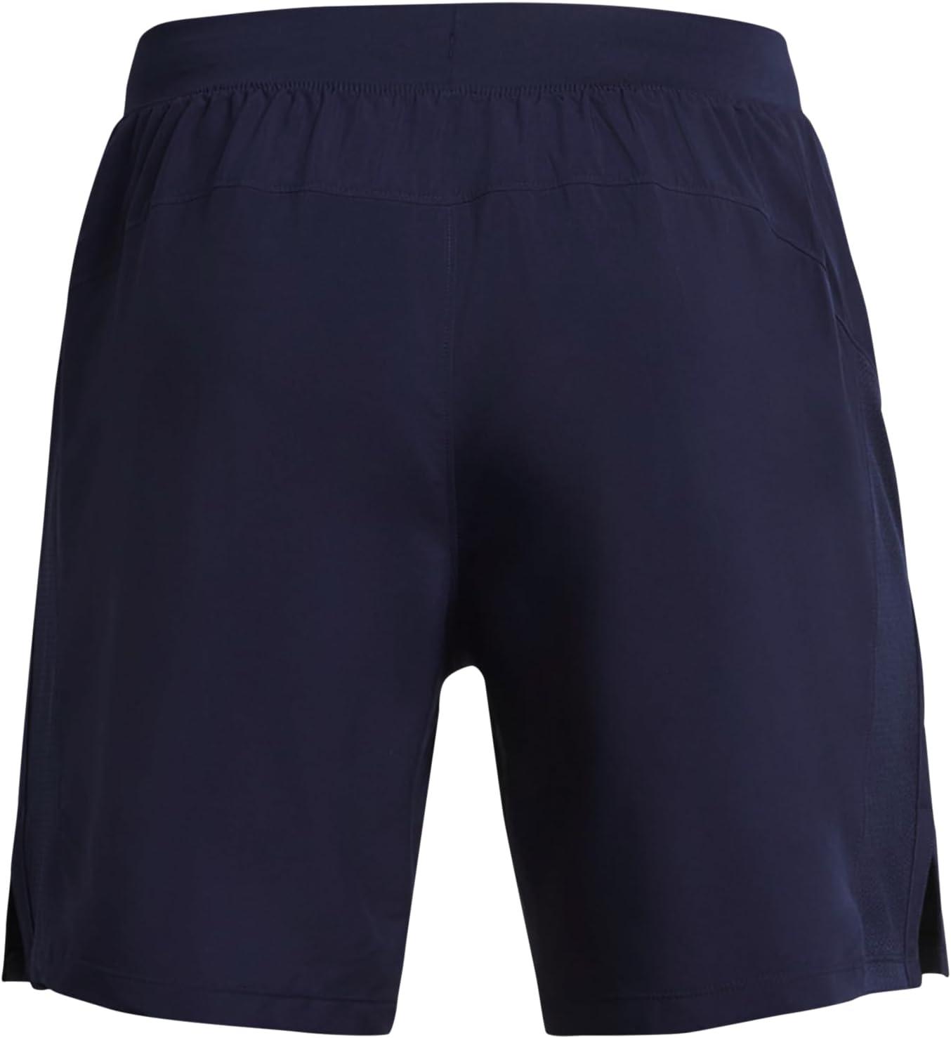 image:imageUnder Armour Mens Launch Stretch Woven 2in1 Shorts410 Midnight Navy Midnight Navy Reflective