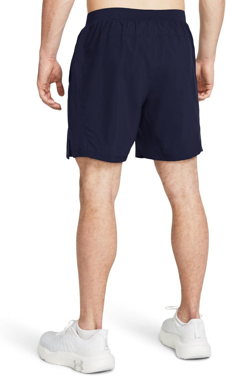 image:imageUnder Armour Mens Launch Stretch Woven 2in1 Shorts410 Midnight Navy Midnight Navy Reflective