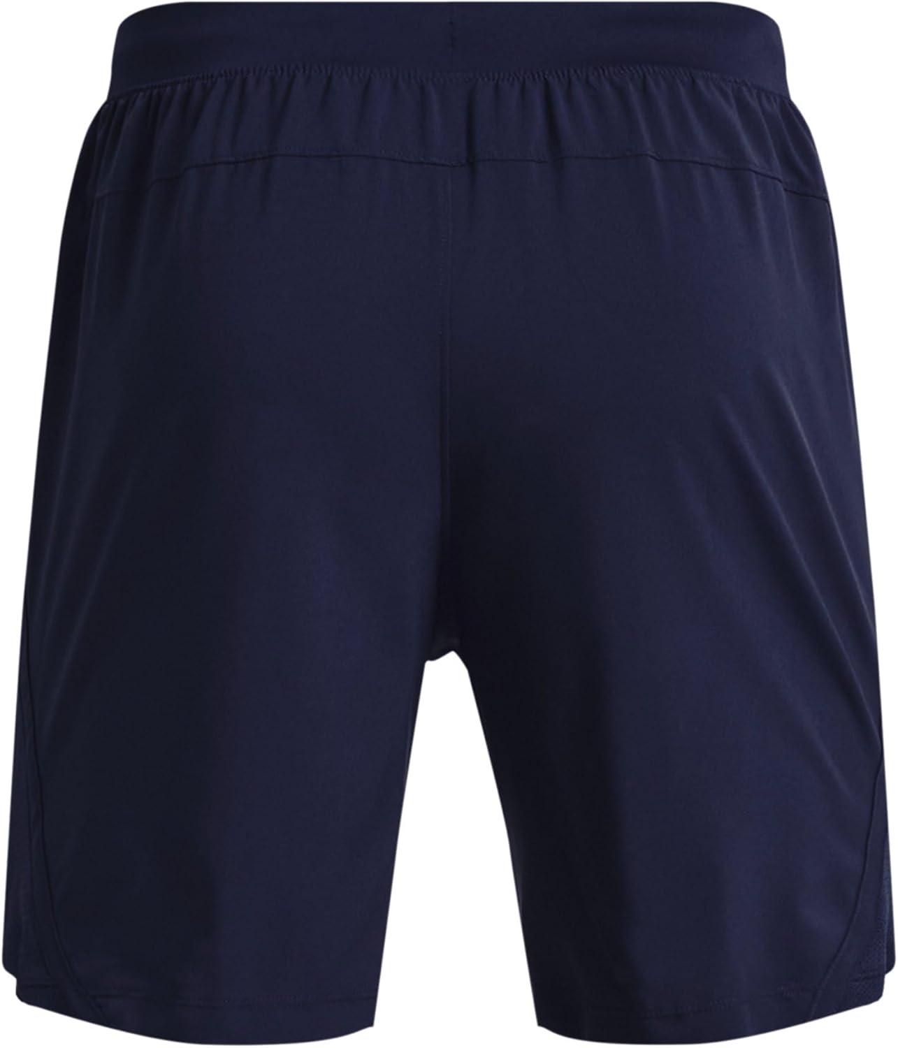 image:imageUnder Armour Mens Launch Stretch Woven 2in1 Shorts411 Midnight Navy Midnight Navy Reflective