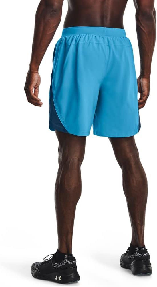 image:imageUnder Armour Mens Launch Stretch Woven 2in1 Shorts419 Capri Petrol Blue Reflective