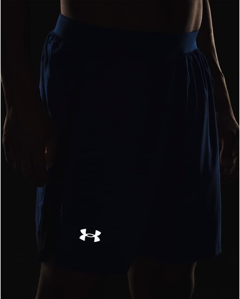 image:imageUnder Armour Mens Launch Stretch Woven 2in1 Shorts471 Blue Mirage Black Reflective