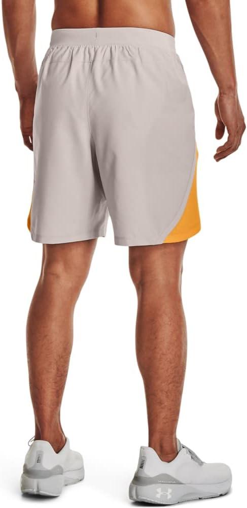 image:imageUnder Armour Mens Launch Stretch Woven 2in1 Shorts592 Ghost Gray Orange Ice Reflective