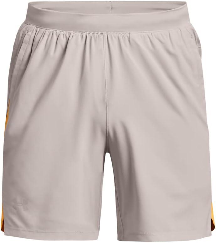 image:imageUnder Armour Mens Launch Stretch Woven 2in1 Shorts592 Ghost Gray Orange Ice Reflective