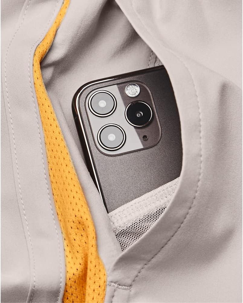 image:imageUnder Armour Mens Launch Stretch Woven 2in1 Shorts592 Ghost Gray Orange Ice Reflective