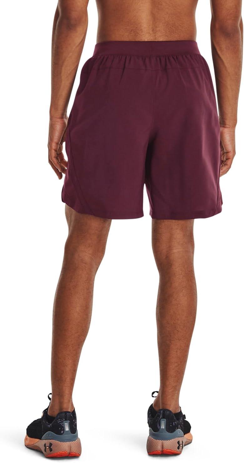 image:imageUnder Armour Mens Launch Stretch Woven 2in1 Shorts600 Dark Maroon Dark Maroon Reflective