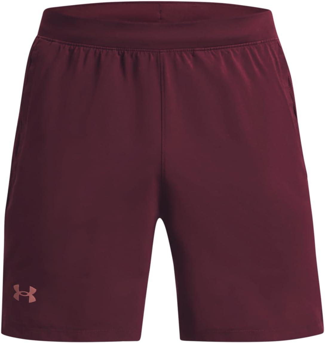 image:imageUnder Armour Mens Launch Stretch Woven 2in1 Shorts600 Dark Maroon Dark Maroon Reflective