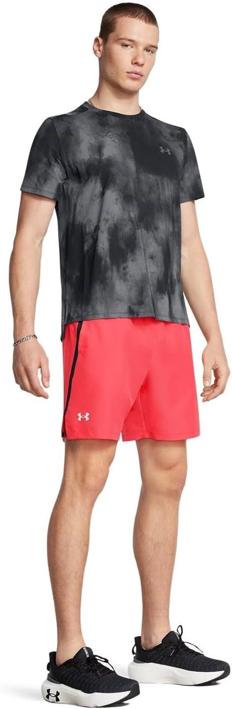 image:imageUnder Armour Mens Launch Stretch Woven 2in1 Shorts713 Racer Red Black Reflective