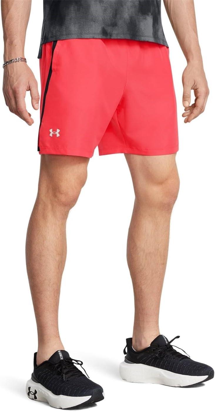 image:imageUnder Armour Mens Launch Stretch Woven 2in1 Shorts713 Racer Red Black Reflective
