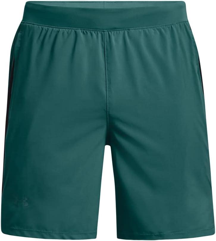 image:imageUnder Armour Mens Launch Stretch Woven 2in1 Shorts722 Coastal Teal Black Reflective