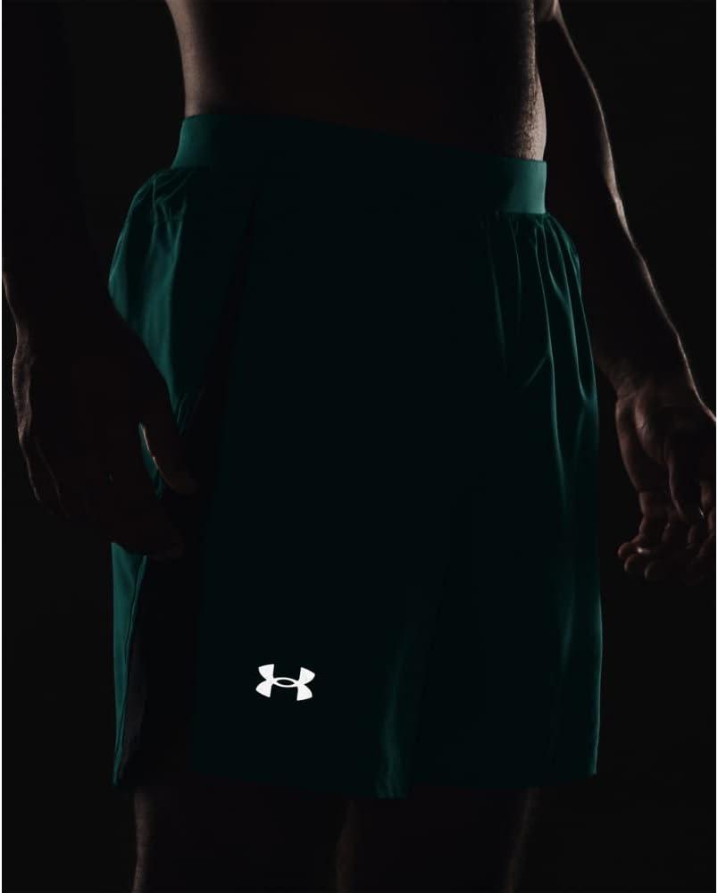 image:imageUnder Armour Mens Launch Stretch Woven 2in1 Shorts722 Coastal Teal Black Reflective