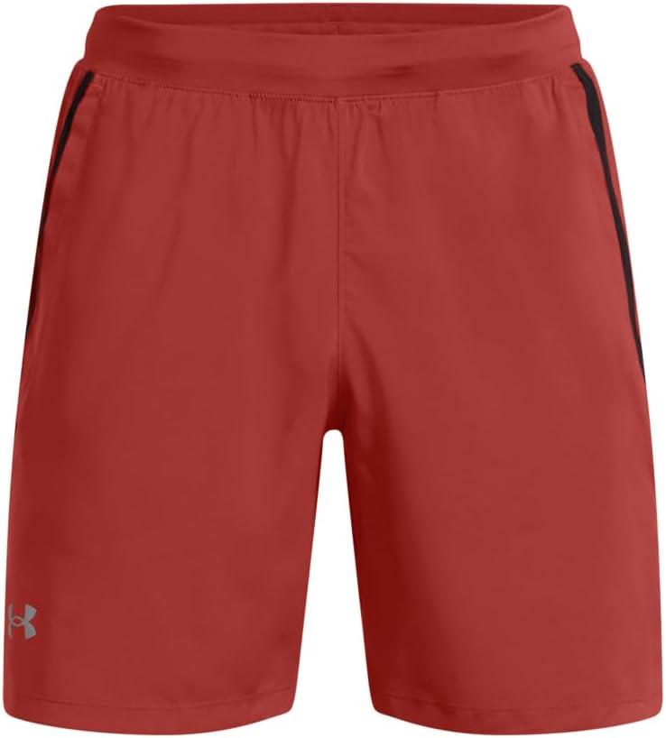 image:imageUnder Armour Mens Launch Stretch Woven 2in1 Shorts840 Earthen Orange Black Reflective