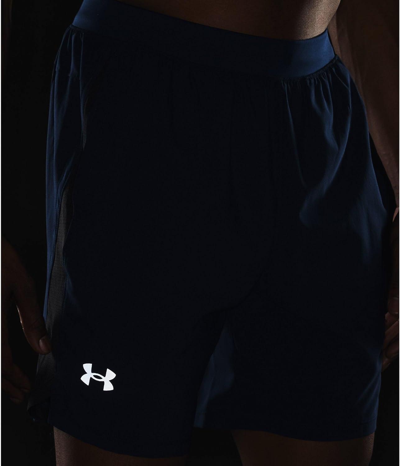 image:imageUnder Armour Mens Launch Stretch Woven 2in1 ShortsAcademy Blue 409Reflective