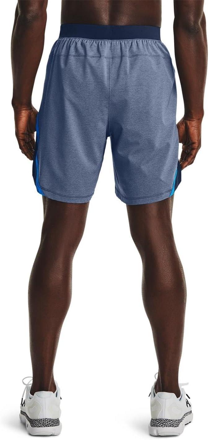 image:imageUnder Armour Mens Launch Stretch Woven 2in1 ShortsAcademy Blue Full Heather 408Reflective