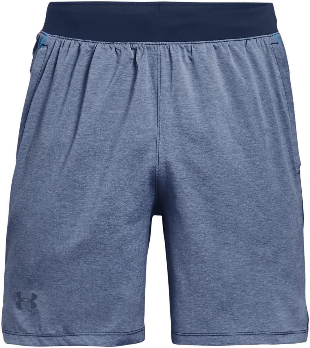 image:imageUnder Armour Mens Launch Stretch Woven 2in1 ShortsAcademy Blue Full Heather 408Reflective