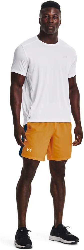 image:imageUnder Armour Mens Launch Stretch Woven 2in1 ShortsCruise Gold 588Reflective
