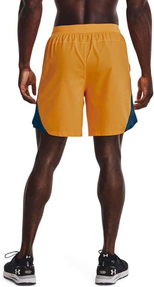 image:imageUnder Armour Mens Launch Stretch Woven 2in1 ShortsCruise Gold 588Reflective