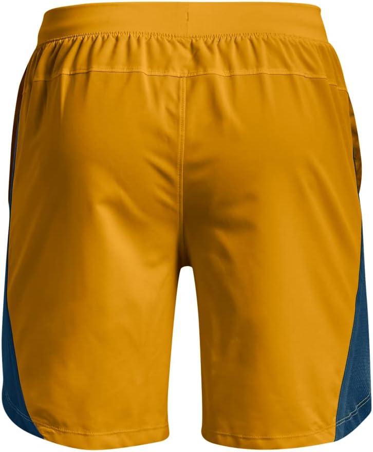 image:imageUnder Armour Mens Launch Stretch Woven 2in1 ShortsCruise Gold 588Reflective