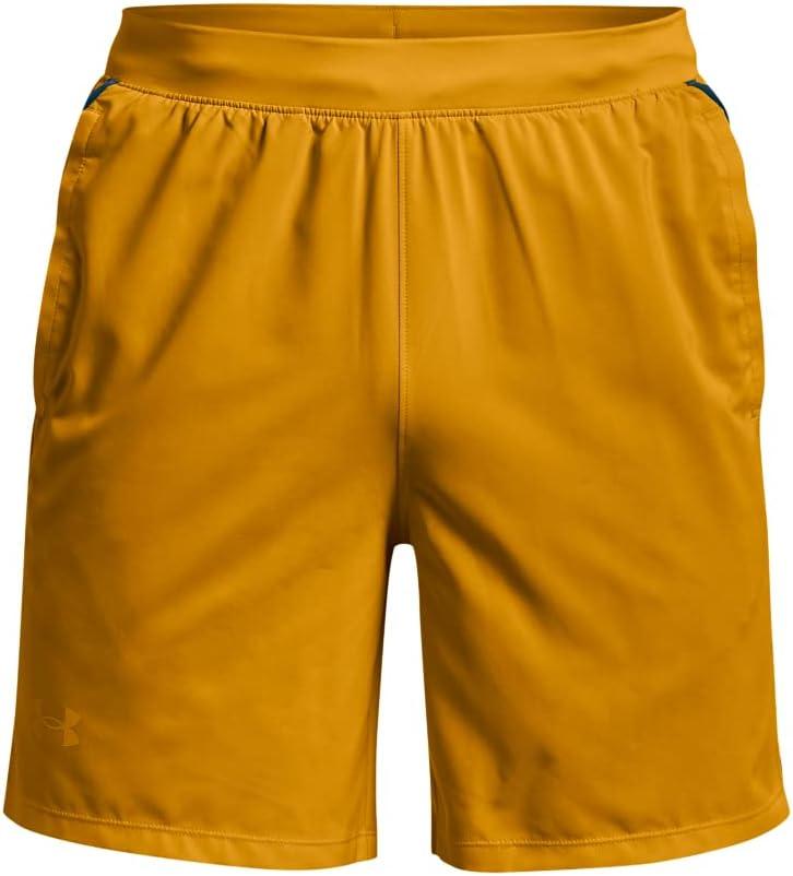 image:imageUnder Armour Mens Launch Stretch Woven 2in1 ShortsCruise Gold 588Reflective
