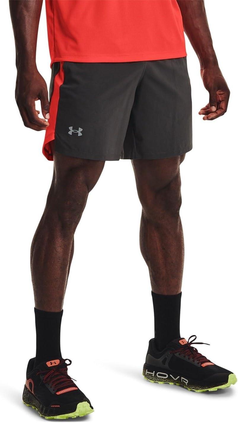 image:imageUnder Armour Mens Launch Stretch Woven 2in1 ShortsJet Gray 010Reflective