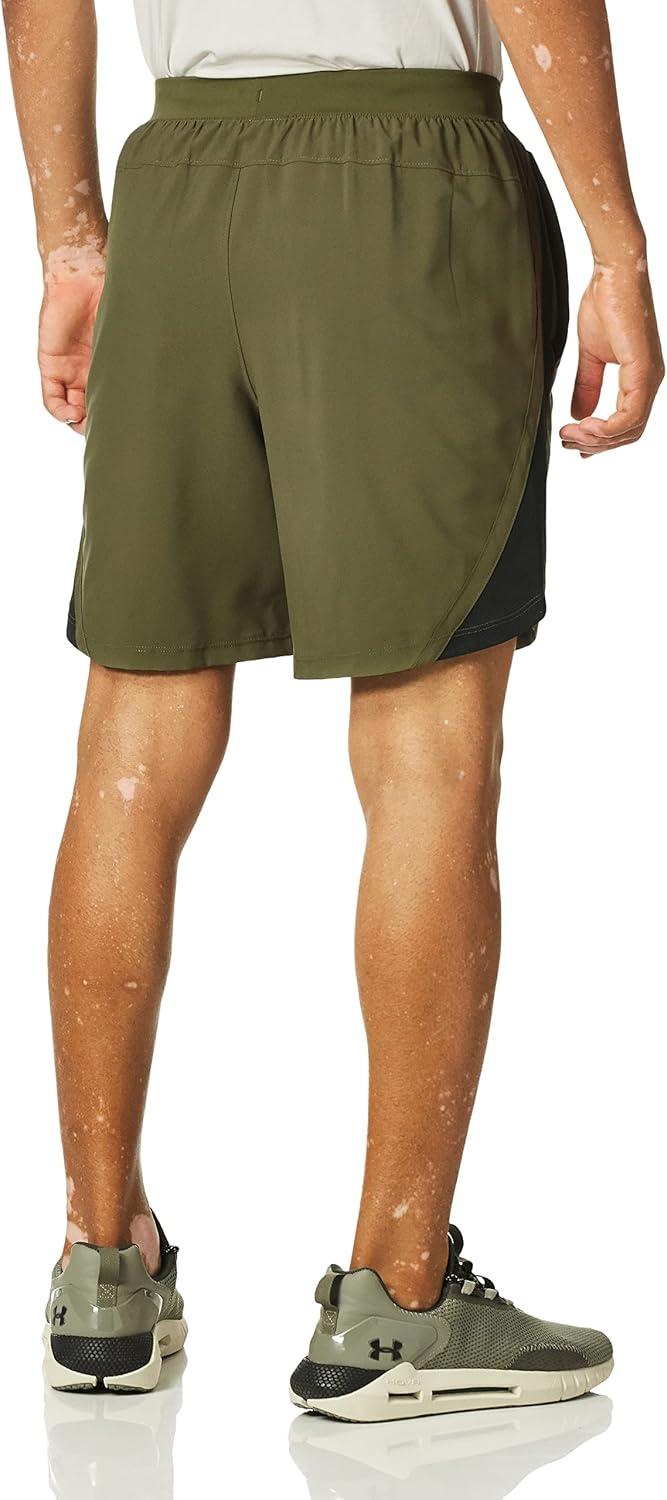image:imageUnder Armour Mens Launch Stretch Woven 2in1 ShortsMarine Od Green 390Reflective