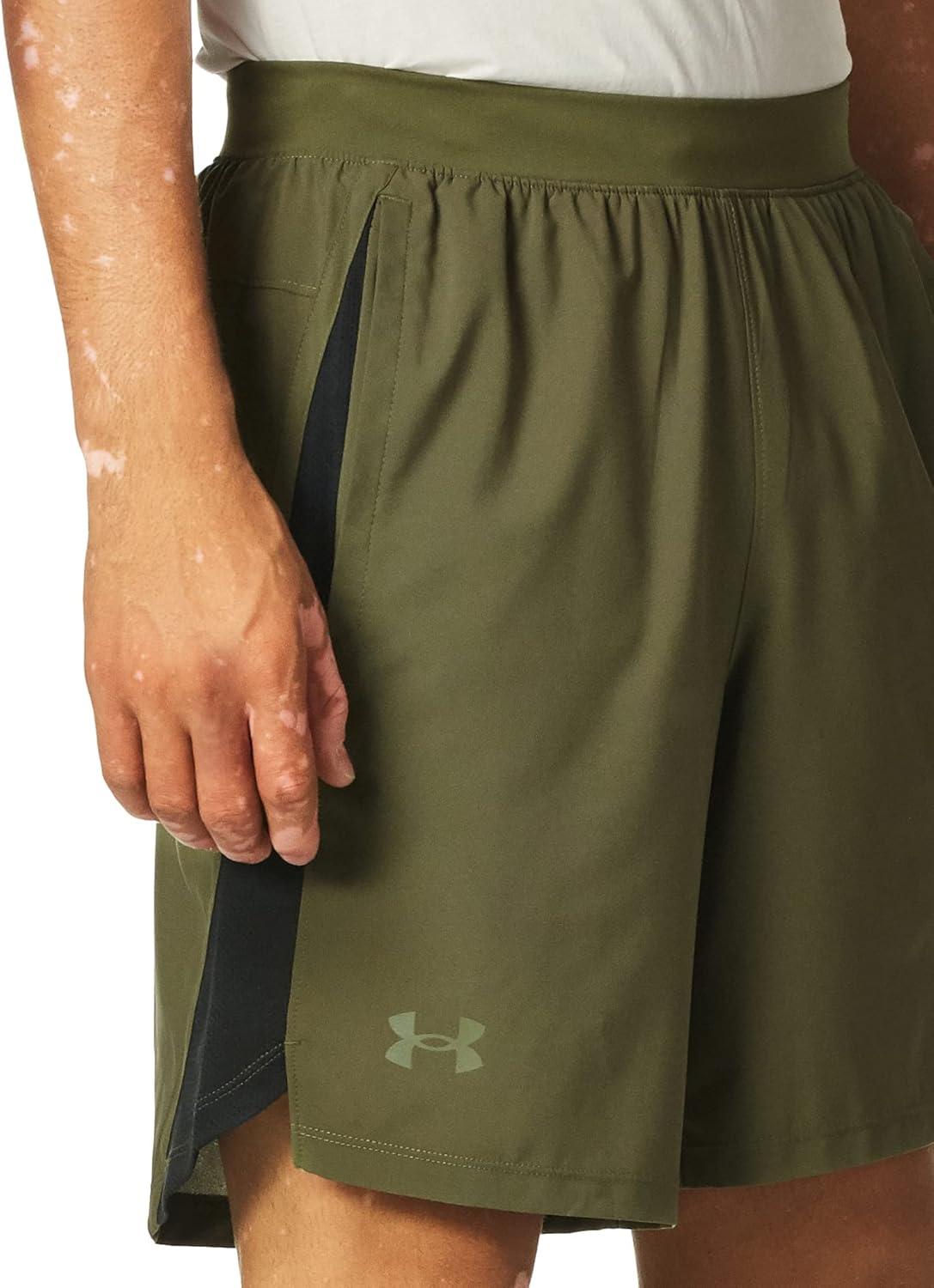 image:imageUnder Armour Mens Launch Stretch Woven 2in1 ShortsMarine Od Green 390Reflective