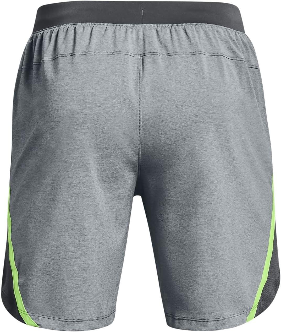 image:imageUnder Armour Mens Launch Stretch Woven 2in1 ShortsPitch Gray Full Heather 013Reflective