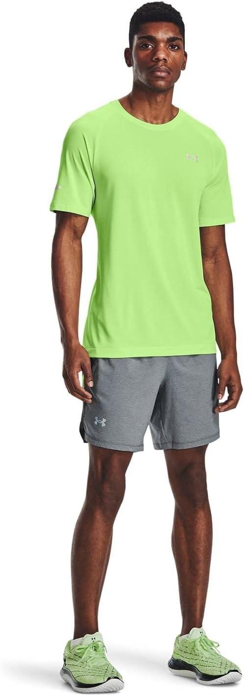 image:imageUnder Armour Mens Launch Stretch Woven 2in1 ShortsPitch Gray Full Heather 013Reflective
