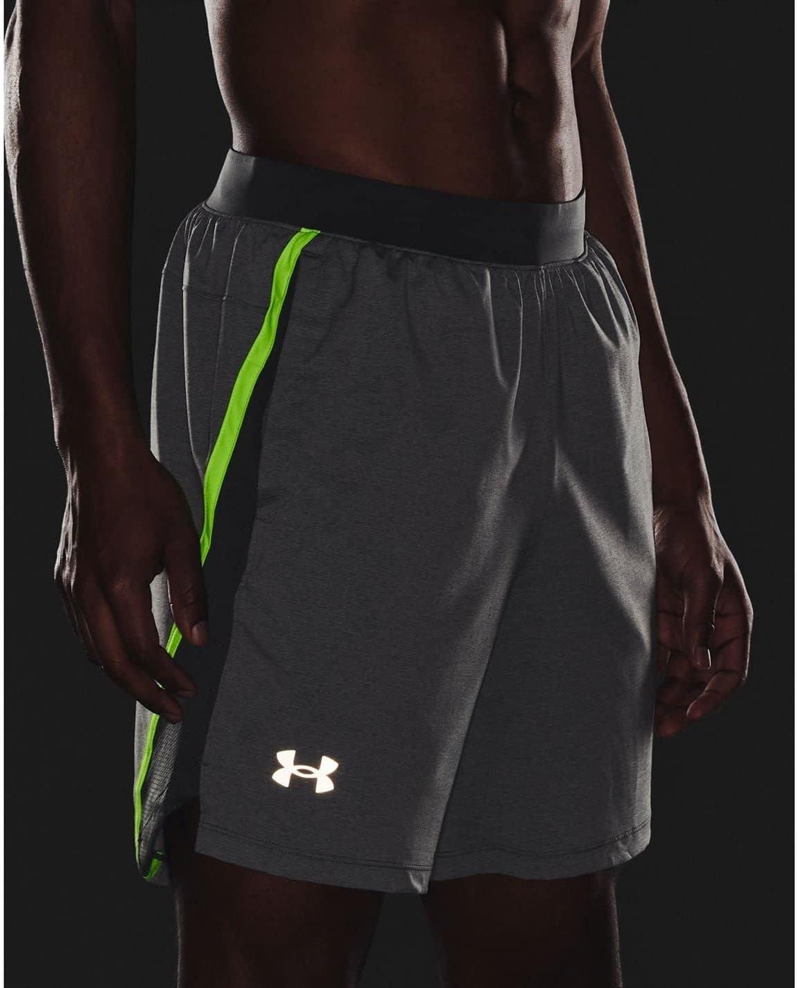 image:imageUnder Armour Mens Launch Stretch Woven 2in1 ShortsPitch Gray Full Heather 013Reflective
