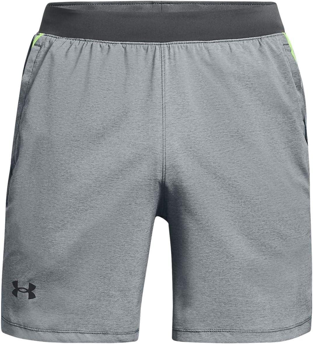 image:imageUnder Armour Mens Launch Stretch Woven 2in1 ShortsPitch Gray Full Heather 013Reflective