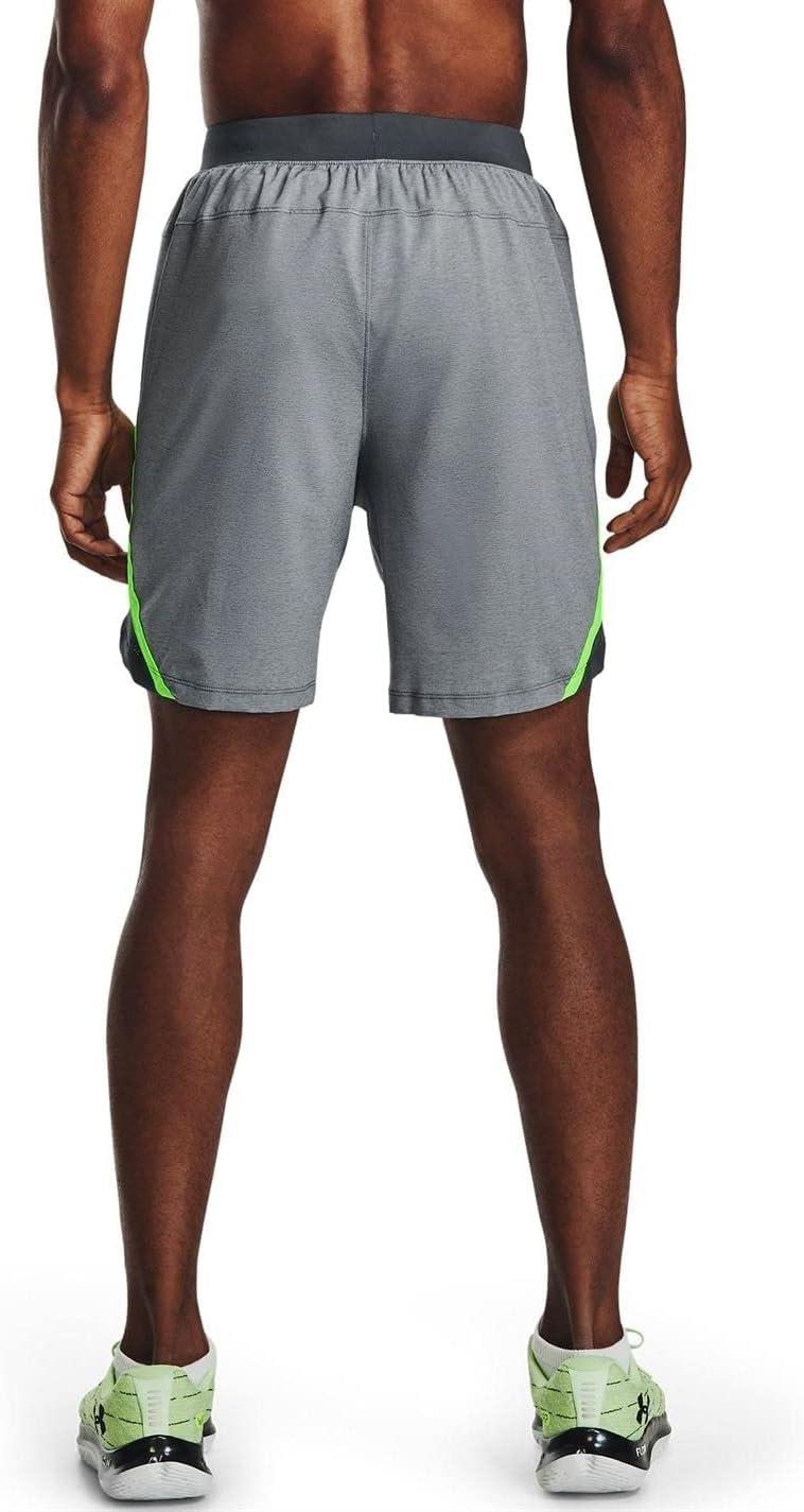 image:imageUnder Armour Mens Launch Stretch Woven 2in1 ShortsPitch Gray Full Heather 013Reflective