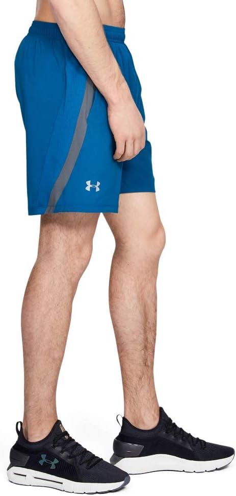 image:imageUnder Armour Mens Launch Stretch Woven 2in1 ShortsTeal Vibe Pitch Gray