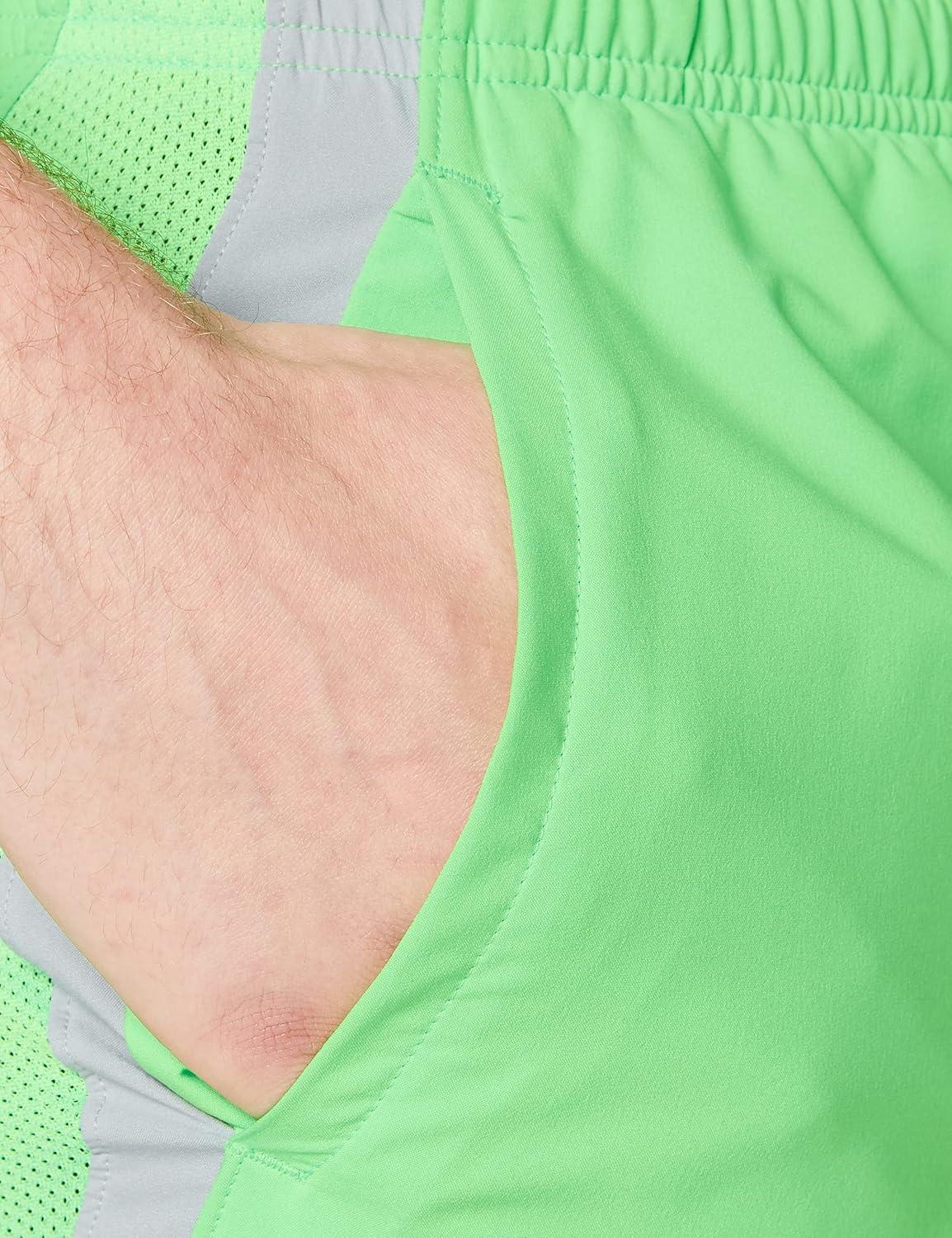 image:imageUnder Armour Mens Launch Stretch Woven 2in1 ShortsZap Green Mod Gray