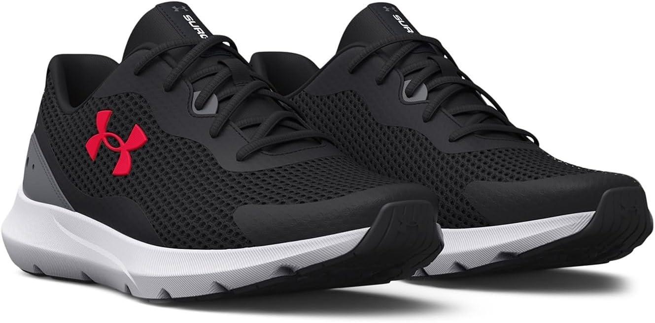 image:imageUnder Armour Mens Surge 3Running Shoe006 BlackPitch GrayRadio Red
