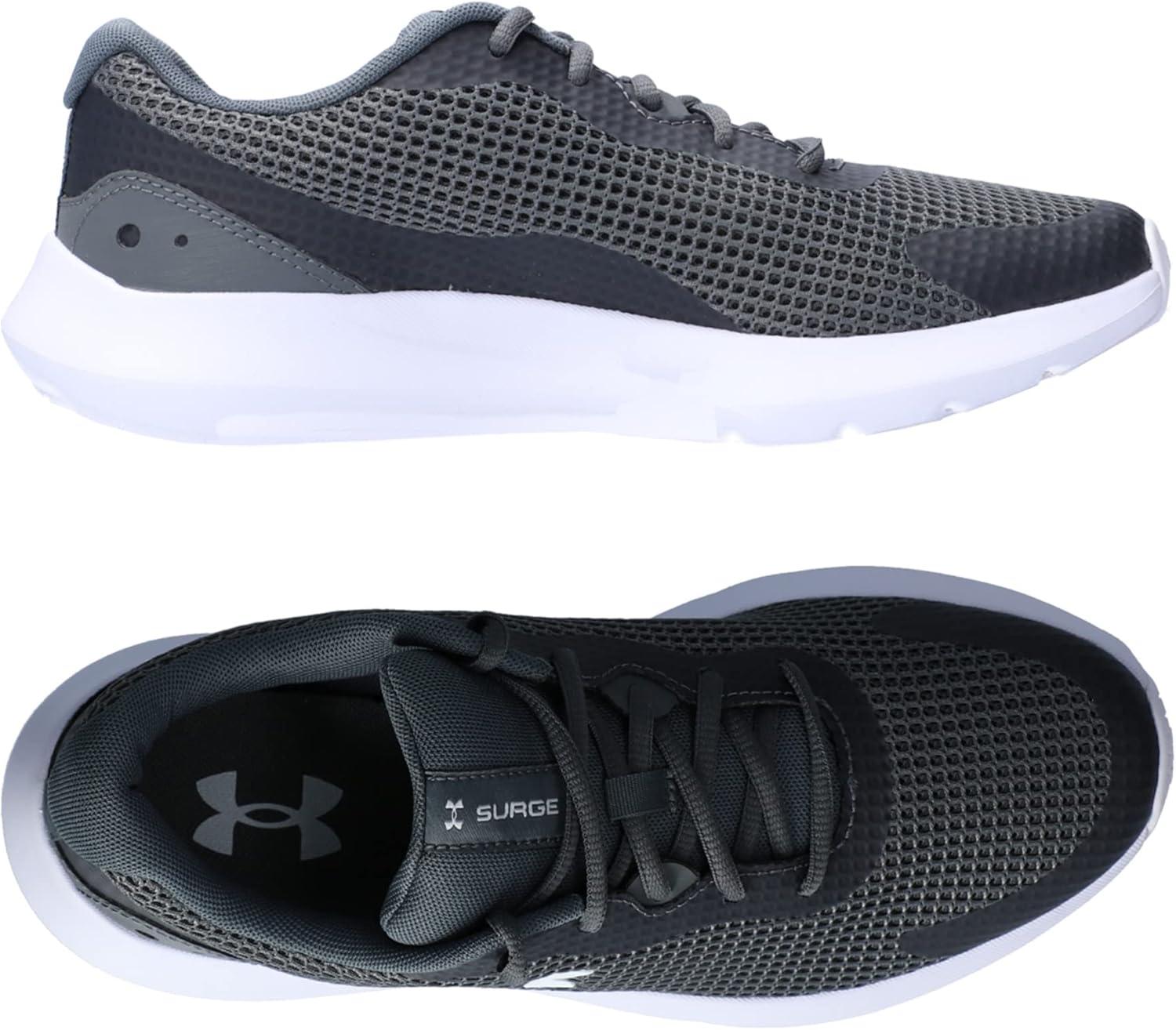 image:imageUnder Armour Mens Surge 3Running Shoe102 Pitch GrayWhiteWhite