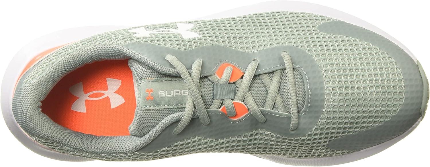 image:imageUnder Armour Mens Surge 3Running Shoe300 Opal GreenPanic OrangeWhite