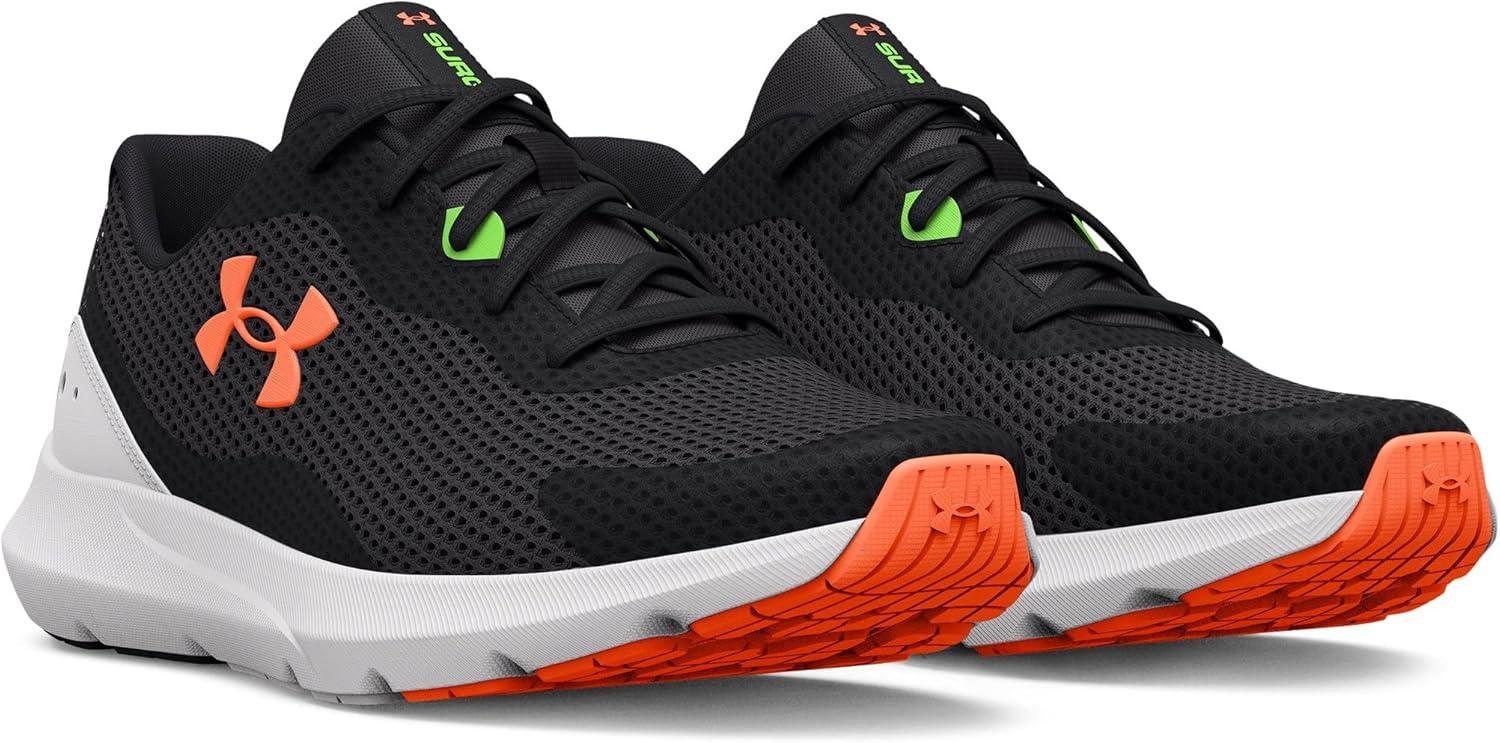 image:imageUnder Armour Mens Surge 3Running ShoeJet Gray 103Blaze Orange