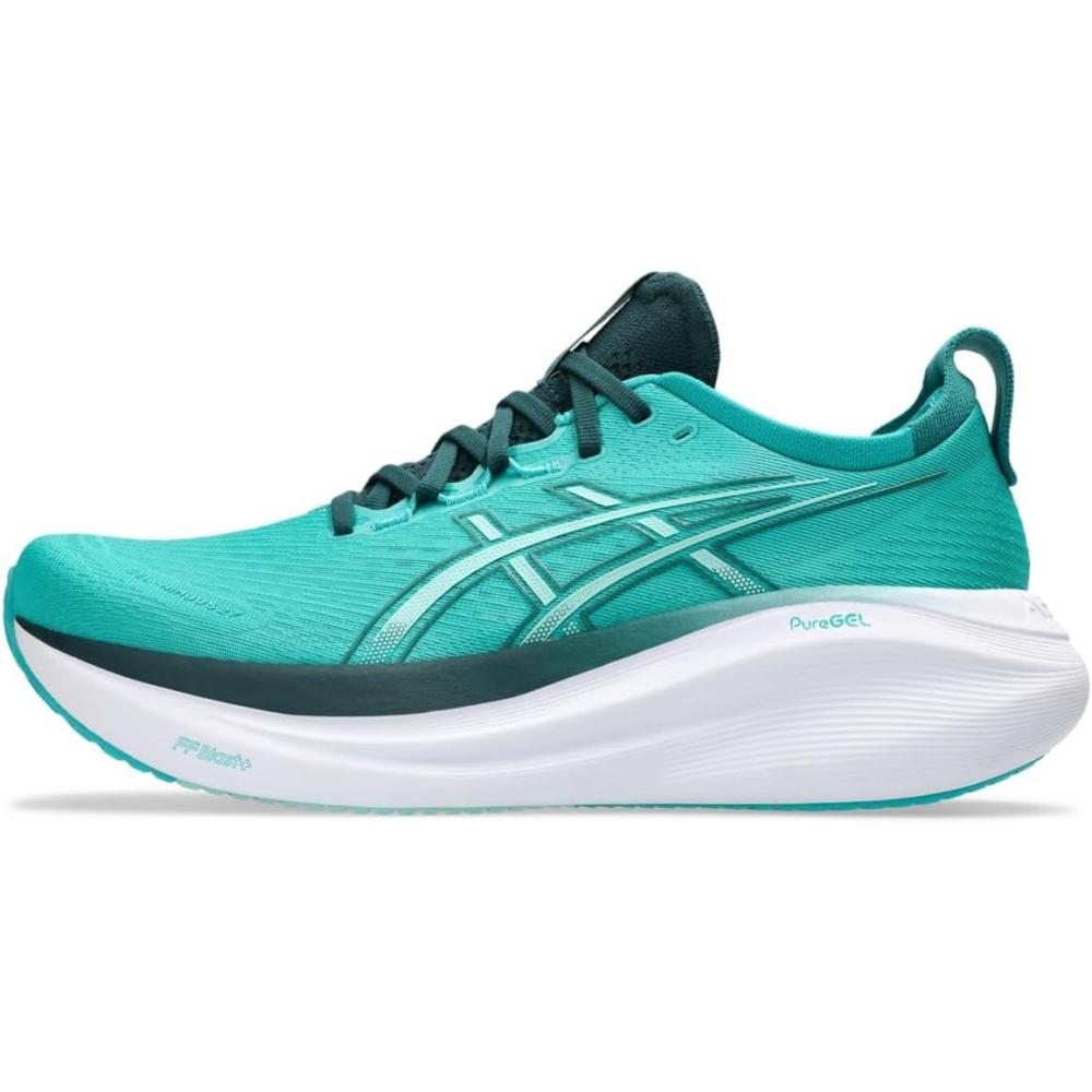 image:imageASICS Mens GelNimbus 27 Running ShoesWave TealSaxon Green