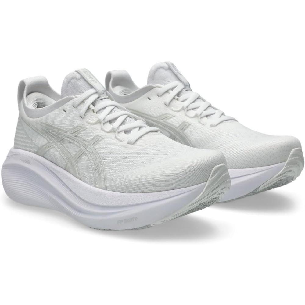 image:imageASICS Womens GelNimbus 27 Running Shoe100 WhiteGlacier Gray