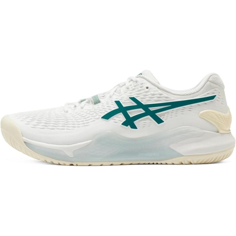 image:imageAsics Mens GelResolution 9 Tennis ShoesWhitePitch Green