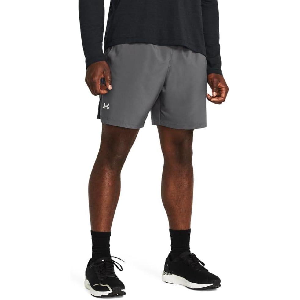 image:imageUnder Armour Mens Launch Stretch Woven 2in1 Shorts025 Castlerock Castlerock Reflective