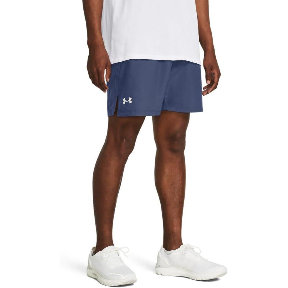 image:imageUnder Armour Mens Launch Stretch Woven 2in1 Shorts044 Downpour Gray Downpour Gray Reflective