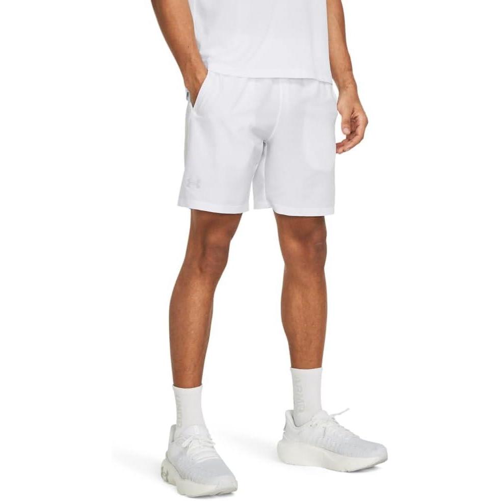 image:imageUnder Armour Mens Launch Stretch Woven 2in1 Shorts100 White White Reflective