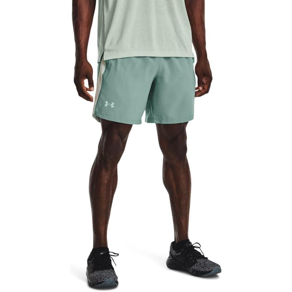 image:imageUnder Armour Mens Launch Stretch Woven 2in1 Shorts177 Fresco Green Illusion Green Reflective