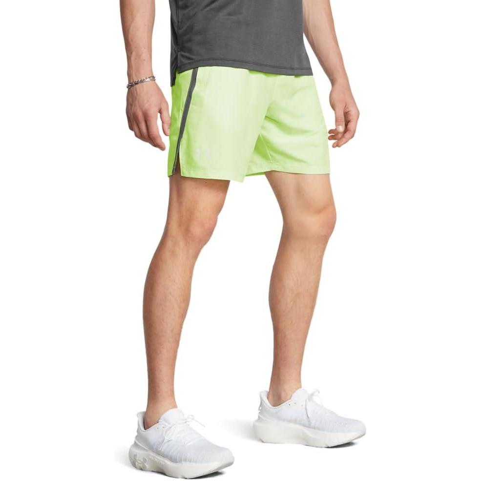 image:imageUnder Armour Mens Launch Stretch Woven 2in1 Shorts304 Morph Green Castlerock Reflective
