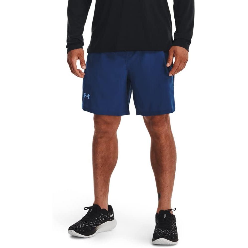 image:imageUnder Armour Mens Launch Stretch Woven 2in1 Shorts471 Blue Mirage Black Reflective