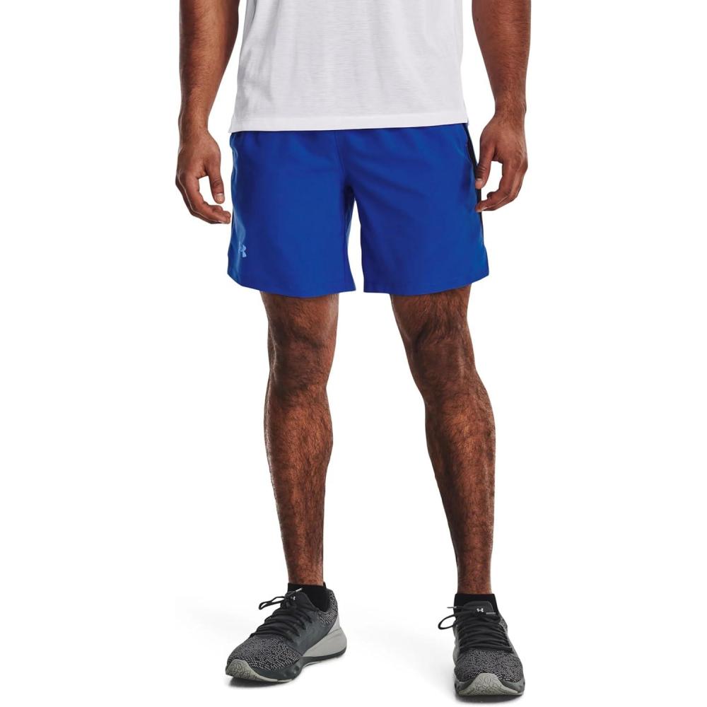 image:imageUnder Armour Mens Launch Stretch Woven 2in1 Shorts486 Versa Blue Black Reflective
